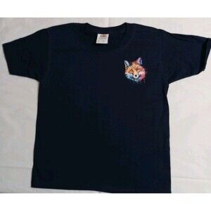 Youth Boy's Navy Wolf Graphics SS T-Shirt Sz XS School Clothes Casual At Leisure